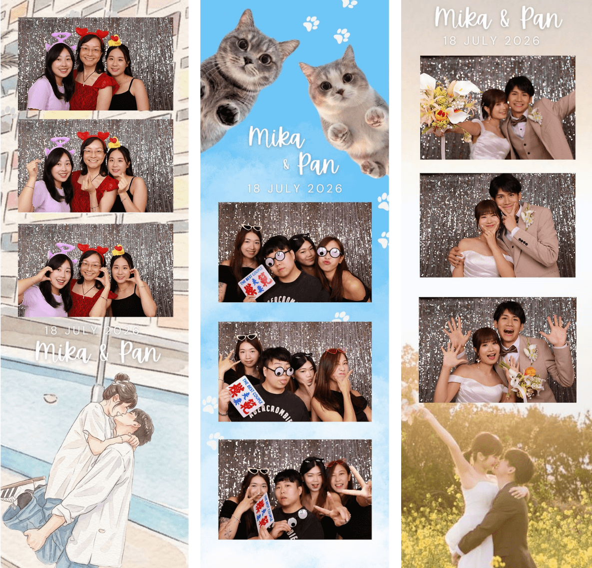 Love is Calling photo booth frame and event photo